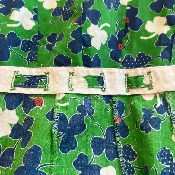 Royal Stuart | Vintage 70’s Midi Skirt w/Clovers & Ladybugs, Pin-tucked Stripes - Picture 6 of 8